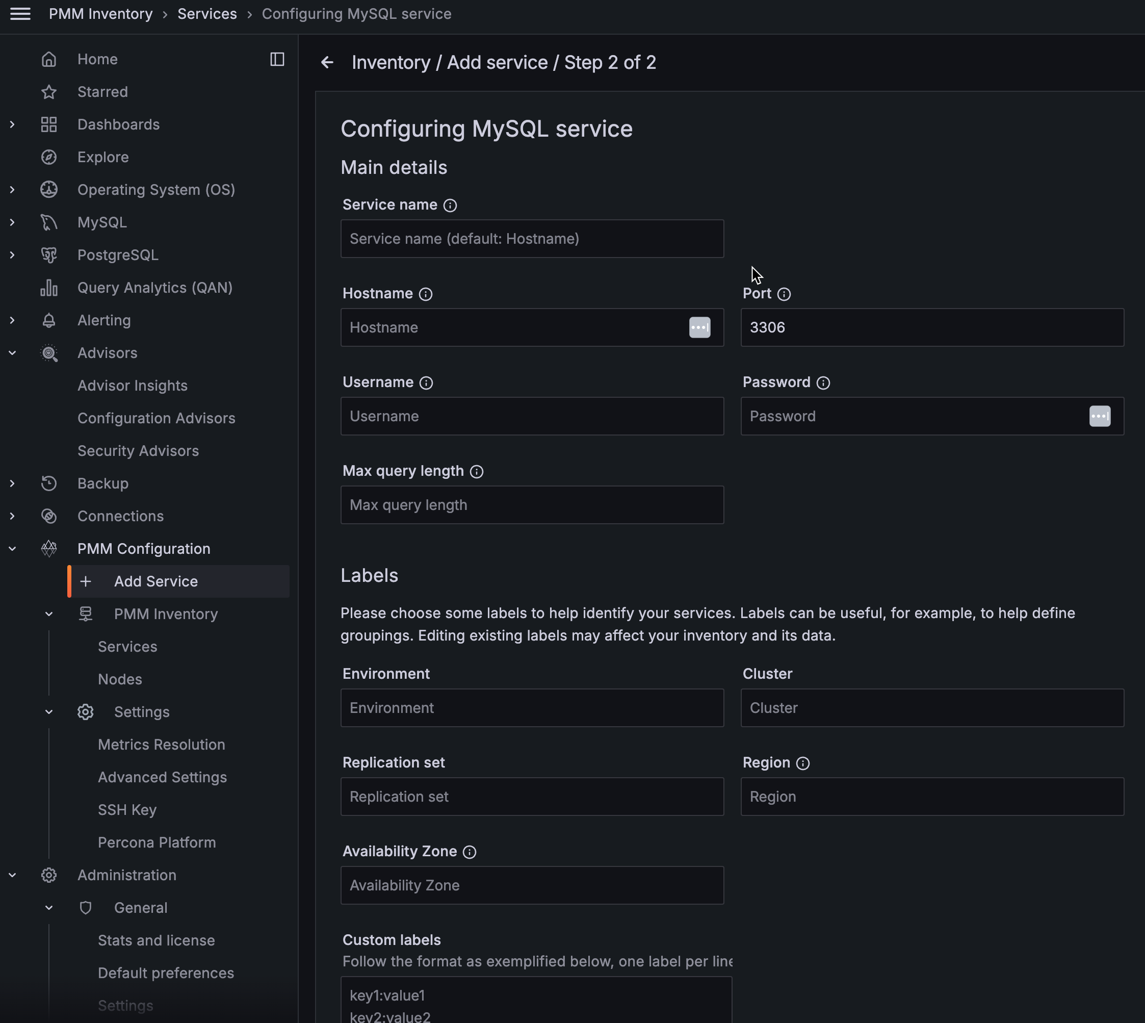 PMM Inventory - Add Service